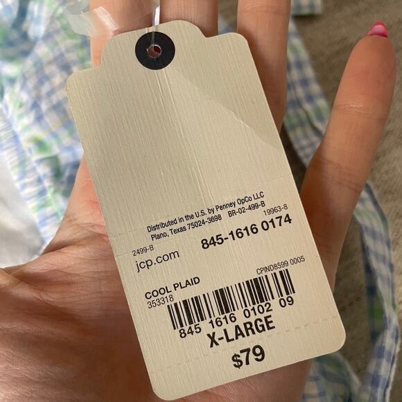 ST JOHNS BAY Blue Green Plaid Extra Large XL Tiered Dress NWT New Tie Waist - Picture 3 of 4